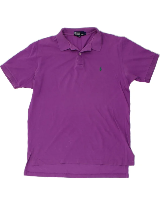 POLO RALPH LAUREN Mens Polo Shirt Large Purple CottonWomen’s short polo shirt casual