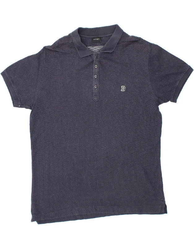 DIESEL Mens Polo Shirt XL Navy Blue Polka DotWomen’s lightweight polo shirt fit