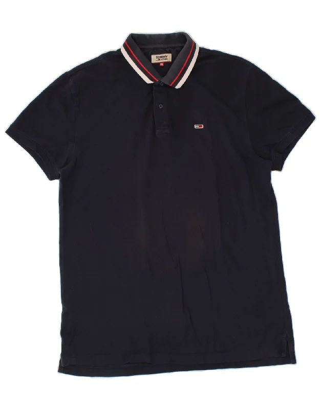 TOMMY HILFIGER Mens Slim Fit Polo Shirt 2XL Navy BluePolo shirt women’s fashion style