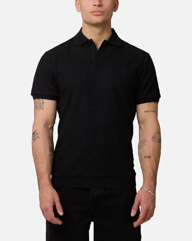 Saint Morta Waffle Polo Shirt BlackWomen’s comfortable polo shirt trendy