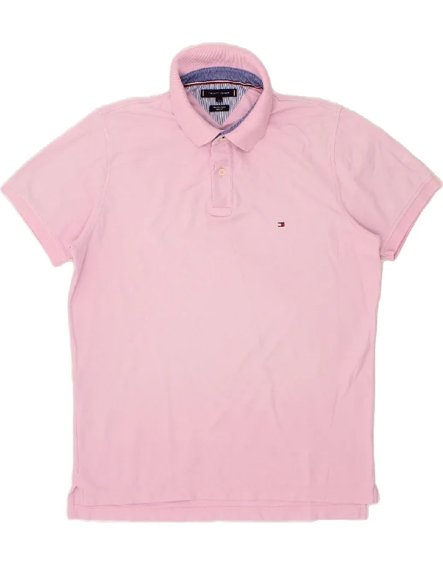 TOMMY HILFIGER Mens Slim Fit Polo Shirt XL PinkClassic women’s polo shirt casual