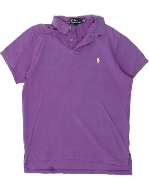 POLO RALPH LAUREN Mens Polo Shirt Large Purple CottonPrinted women’s polo shirt trendy