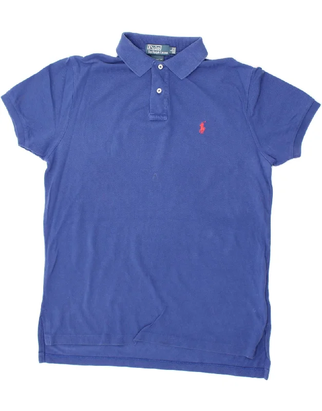 POLO RALPH LAUREN Mens Custom Fit Polo Shirt Large Blue CottonShort sleeve women’s polo shirt