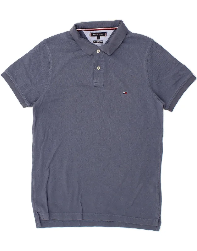 TOMMY HILFIGER Mens Slim Fit Polo Shirt Medium Navy Blue CottonWomen’s polo shirt for brunch