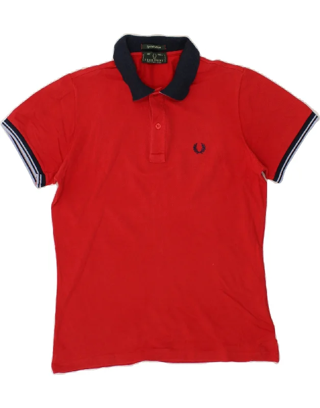 FRED PERRY Mens Polo Shirt Medium Red CottonPolo shirt for work