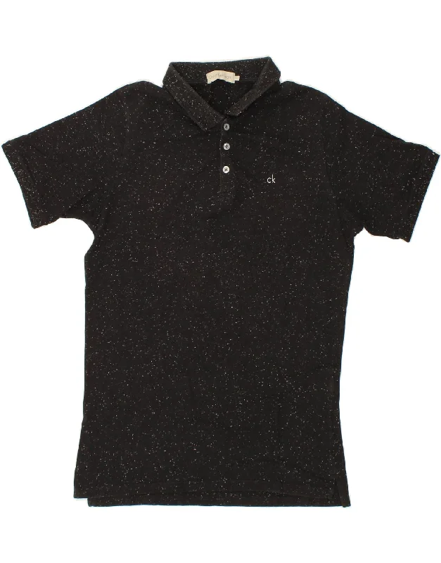 CALVIN KLEIN JEANS Mens Polo Shirt Large Black Flecked CottonSlim polo shirt women