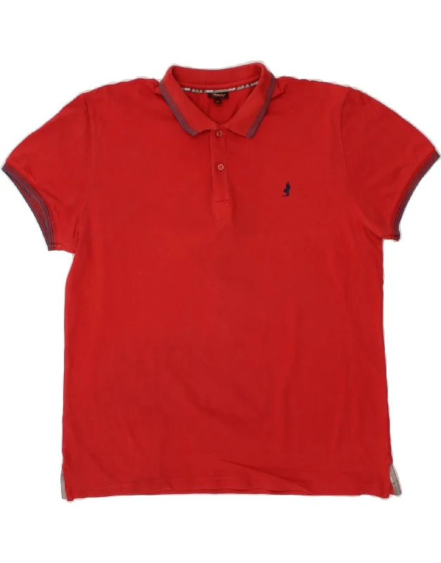 MARLBORO CLASSICS Mens Polo Shirt 2XL RedWomen’s printed polo shirt casual