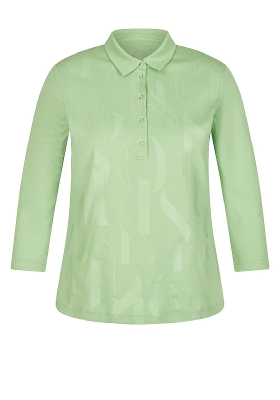 Rabe Letter Print Polo Shirt, Pistachio GreenStylish polo shirts women trendy