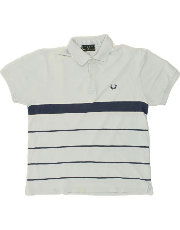 FRED PERRY Mens Polo Shirt Medium Blue Striped CottonWomen’s sporty polo shirt trendy