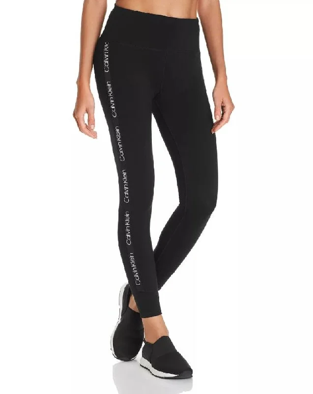 Calvin Klein Performance Womens Minimal Logo High Waist Leggings Stylish Sweat-Proof Leggings