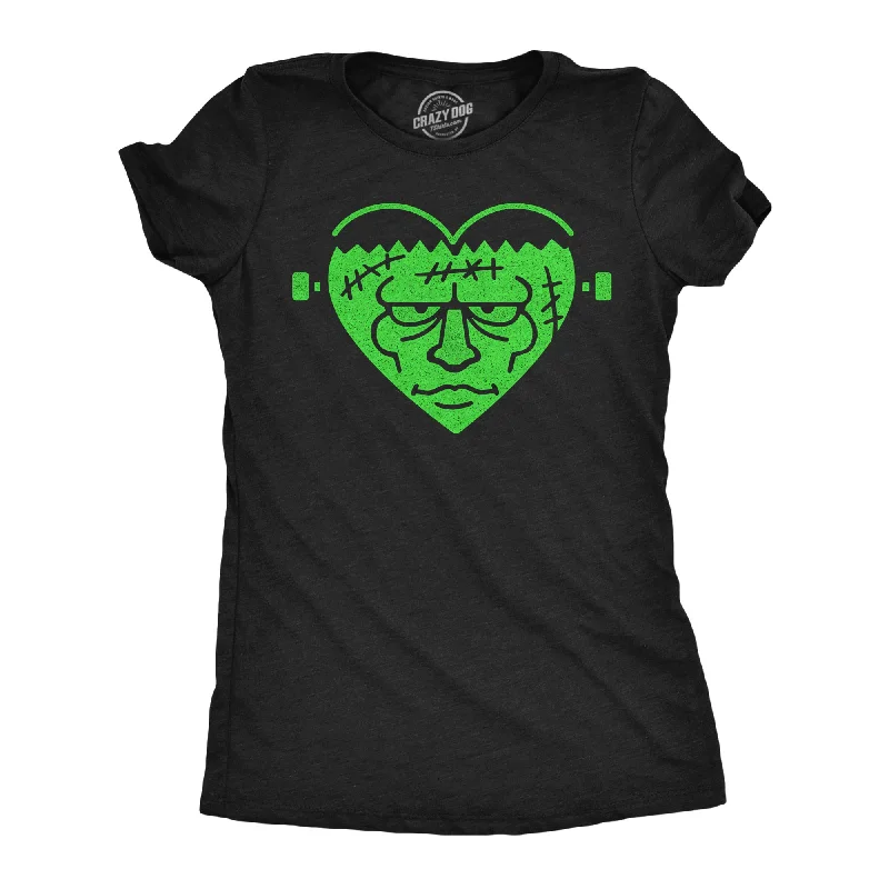 Frankenstein Heart Women's T Shirt-- Asymmetrical Pockets Print