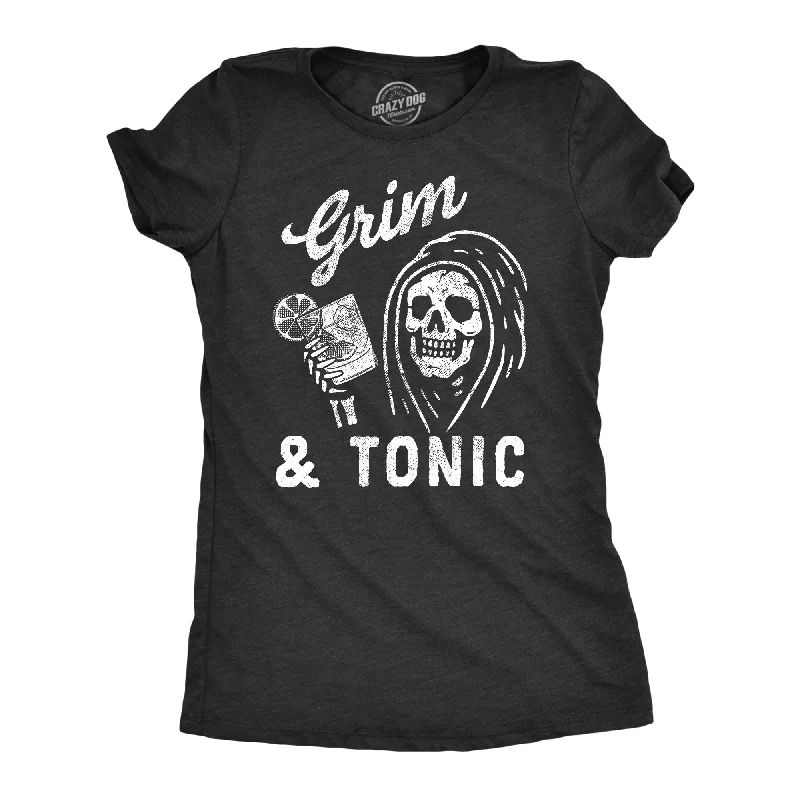 Grim And Tonic Women's T Shirt-- Striped Floral Plaid