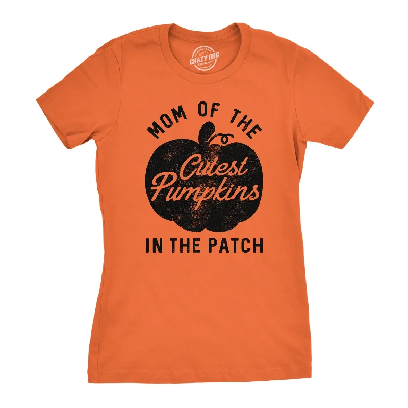 Mom Of The Cutest Pumpkins In The Patch Women's T Shirt-- Silk Blend Satin Velvet