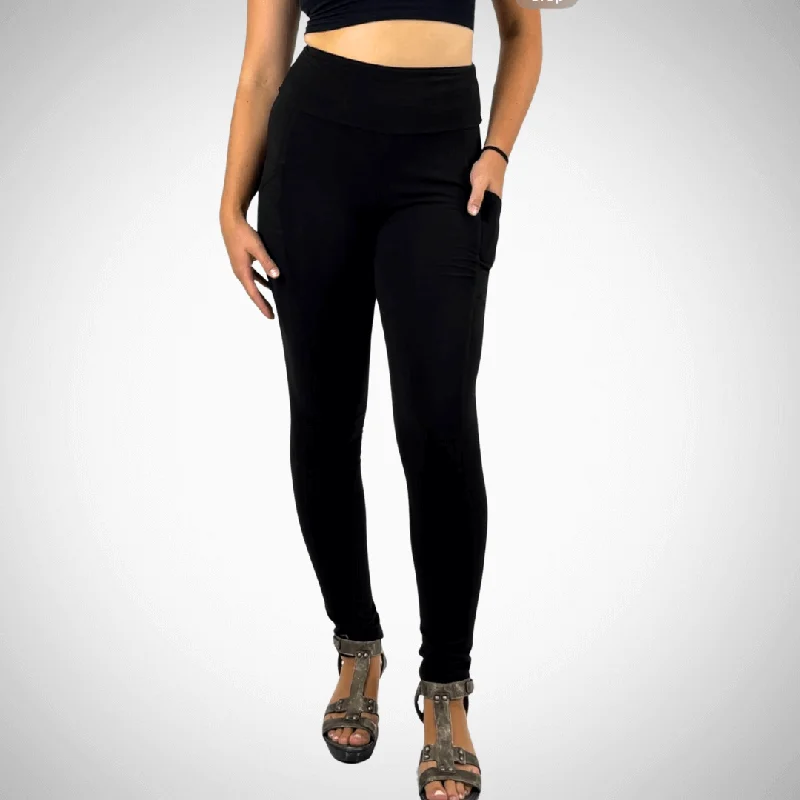 A Perfect Fit Solid Pocket Leggings Made in USA Elegant Embellished Leggings