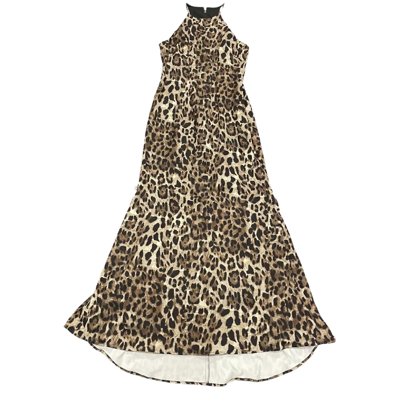 Animal Print Dress Party Long By Badgley Mischka, Size: L Tunics Brand named