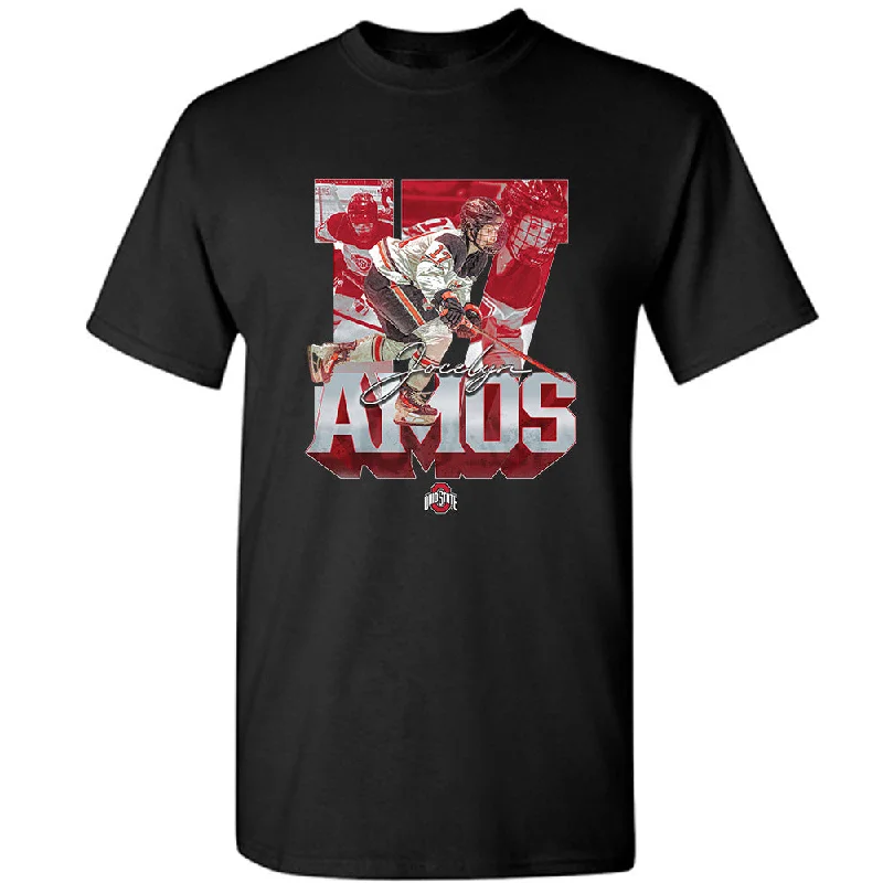 Ohio State - NCAA Women's Ice Hockey : Jocelyn Amos - Player Collage T-Shirt-- Fleece Nylon Spandex