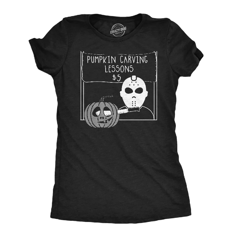 Pumpkin Carving Lessons Women's T Shirt-- Iron Safe Non-Iron Wrinkle Free