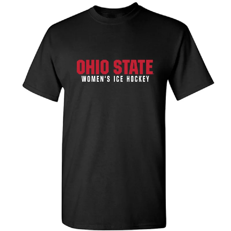 Ohio State - NCAA Women's Ice Hockey : Hailey MacLeod - Classic Shersey T-Shirt-- Ribbed Striped Patterned