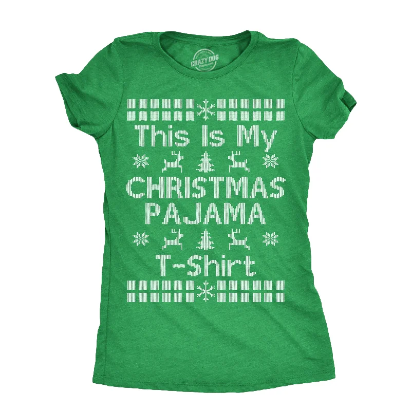 This Is My Christmas Pajama T Shirt Women's T Shirt-- Knit Fabric Woven Fabric Fleece Fabric