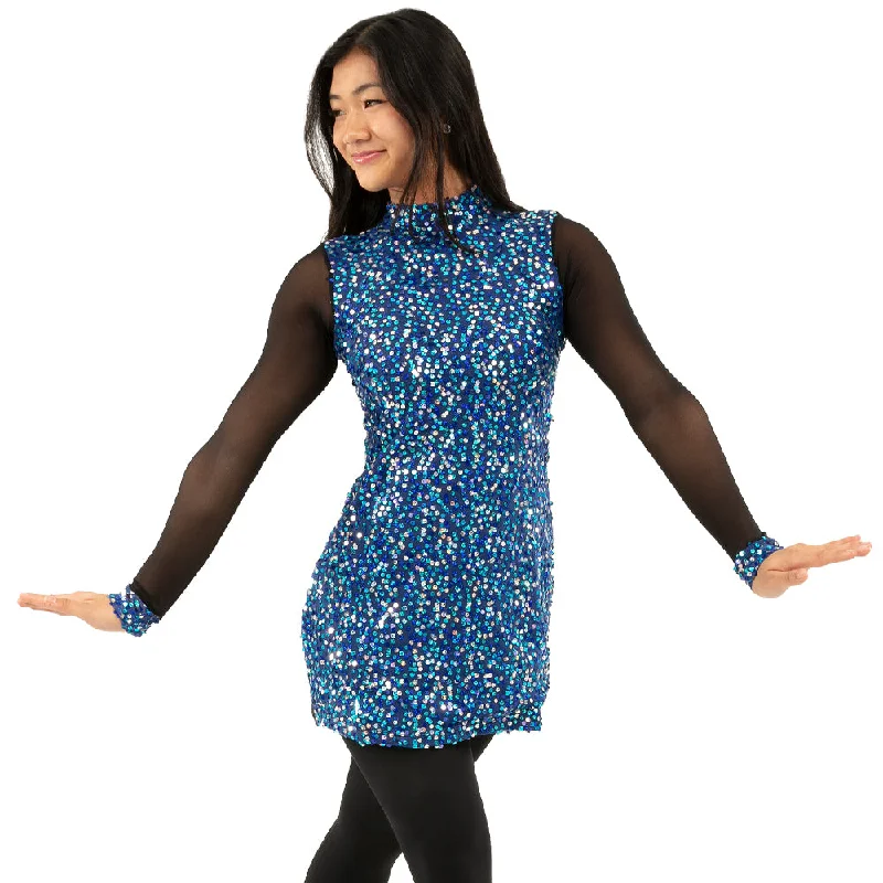 Mesh Long Sleeve Sequin Tunic Dress Tunics Practical easy-care