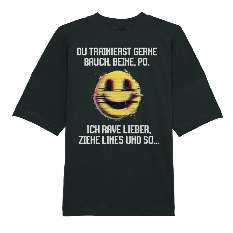 "DU TRAINIERST" STATEMENT TECHNO Oversize SHIRT (DOUBLEPRINT)-- Chenille Blend Fleece Blend Nylon Blend