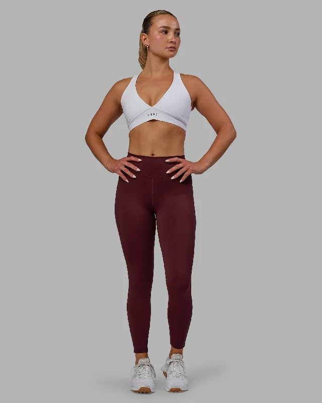 Elite 7/8 Length Legging - Dark Cherry Stylish Sporty Performance Leggings