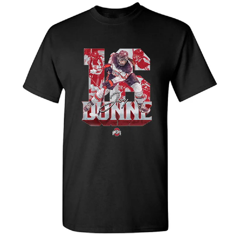 Ohio State - NCAA Women's Ice Hockey : Joy Dunne - Player Collage T-Shirt-- Elegant Classic Vintage