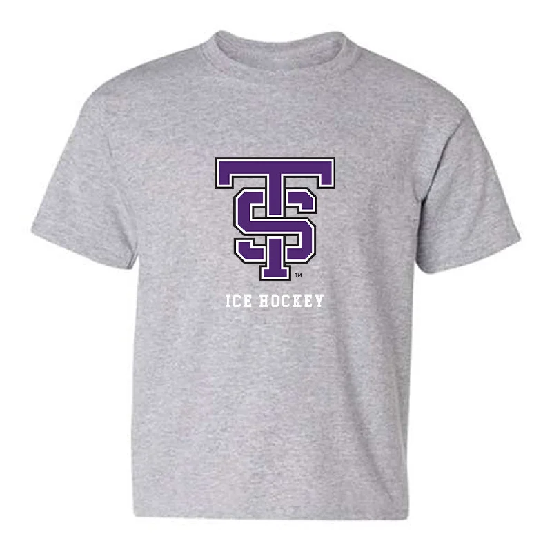 UST - NCAA Women's Ice Hockey : Calla Frank - Youth T-Shirt-- Houndstooth Herringbone Solid