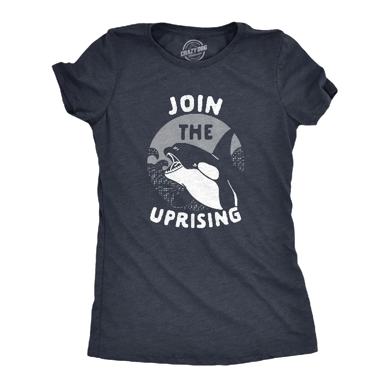 Join The Uprising Women's T Shirt-- Print Jacquard Patchwork