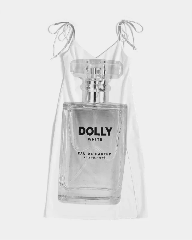 DOLLY WHITE PERFUME BOTTLE Women's Tie Strap Split Dress white Tunics Distressed trendy