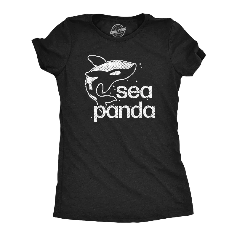 Sea Panda Women's T Shirt-- Asymmetrical Pockets Print