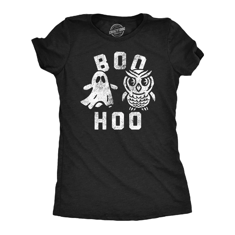 Boo Hoo Women's T Shirt-- Terry Blend Velvet Blend Canvas Blend