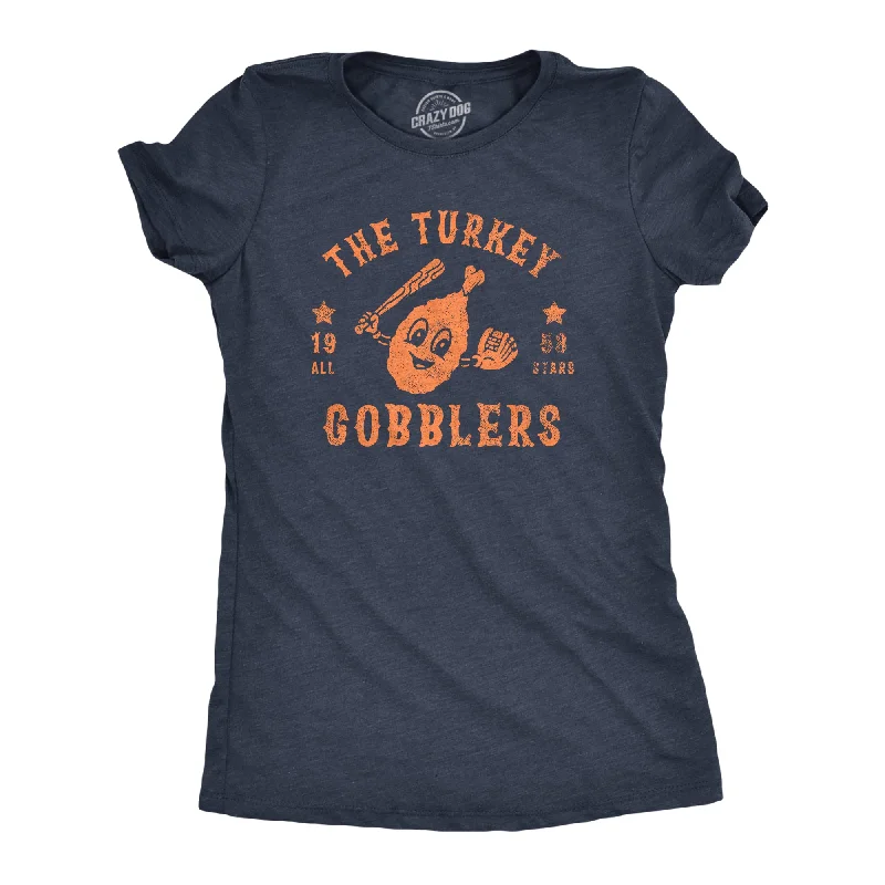 The Turkey Gobblers All Stars Women's T Shirt-- Solid Color Striped Floral