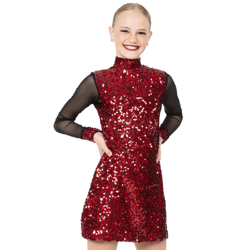 Youth Sequin Long Mesh Sleeve Tunic Dress Tunics Satin smooth