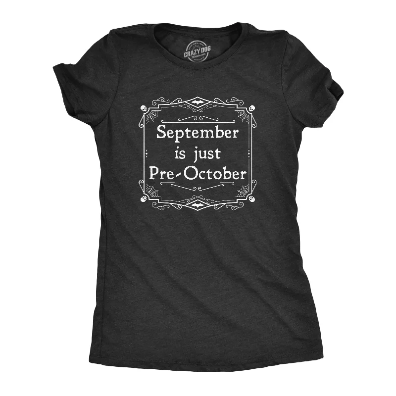 September Is Just Pre October Women's T Shirt-- Houndstooth Herringbone Solid