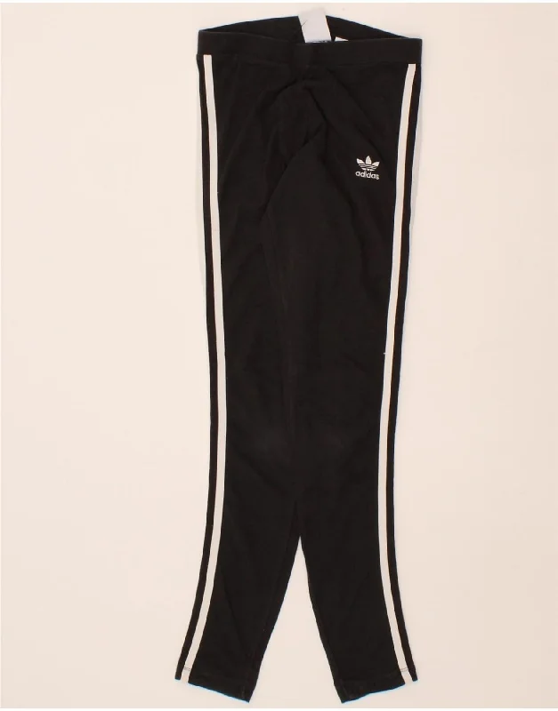 ADIDAS Womens Leggings UK 2 2XS Black Trendy High-Waist Tummy Control Leggings