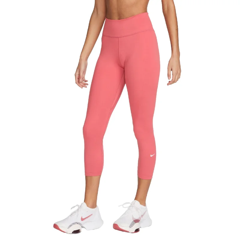 Nike Womens Dri-FIT One Mid-Rise Cropped Leggings Trendy Digital Print Leggings