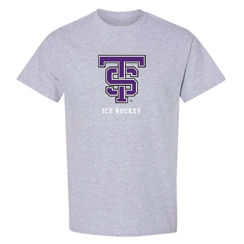 UST - NCAA Women's Ice Hockey : Madelynn Jurgensen - T-Shirt-- Notch Collar Peter Pan Collar Cowl Neck