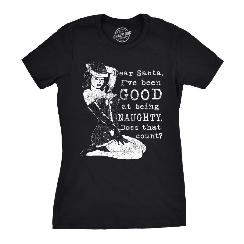 Good At Being Naughty Women's T Shirt-- Spandex Blend Rayon Blend Denim Blend