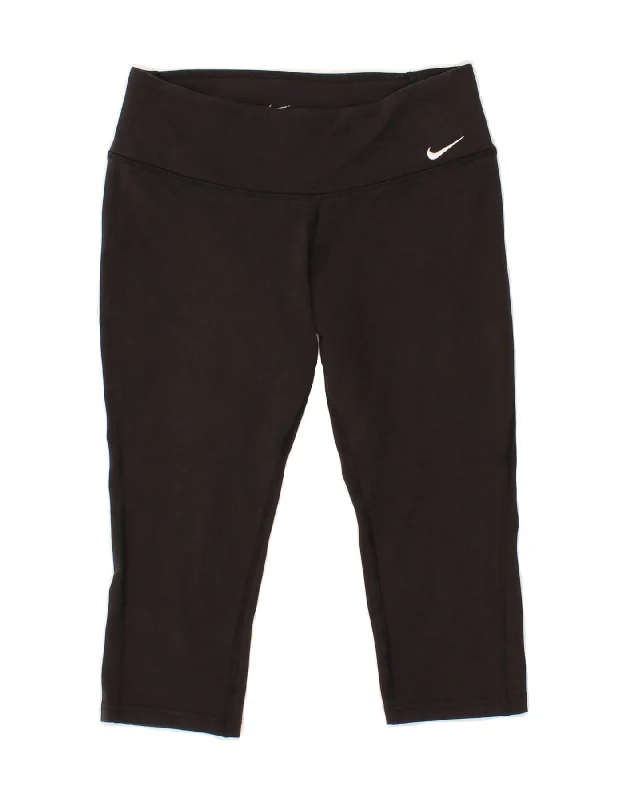 NIKE Womens Dri Fit Capri Leggings UK 6 XS Black Cotton Cozy Lounge Pants Leggings