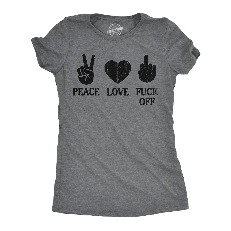 Peace Love Fuck Off Women's T Shirt-- Polka Dot Checkered Tartan