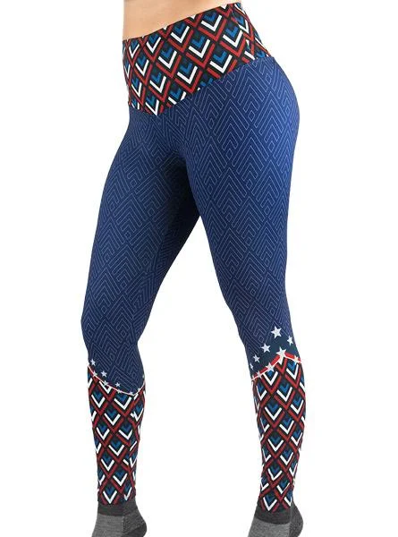 Women's Chevron Freedom Leggings Trendy High-Compression Leggings