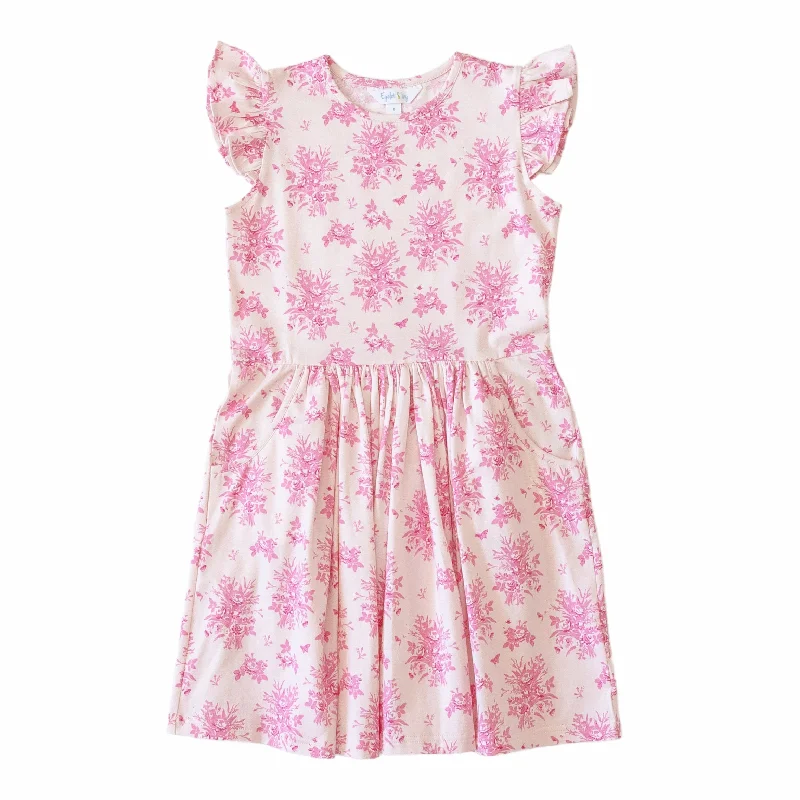 Kate Girls Dress - Pink Vintage Floral Tunics Brand named