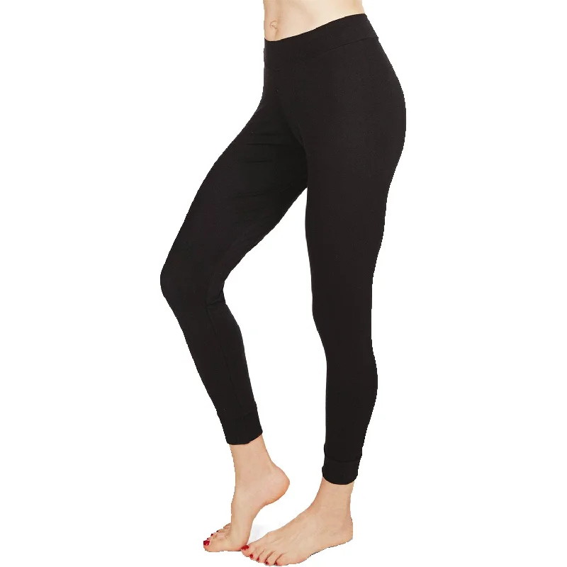 Women's MeMoi Bamboo Leggings Black Comfortable Bootcut Workout Leggings