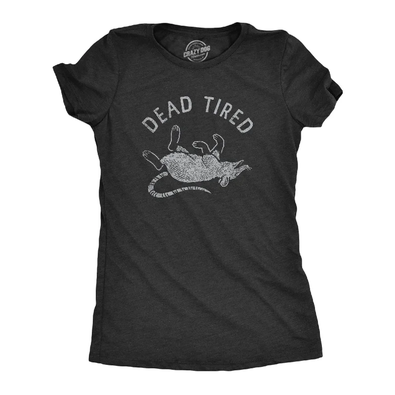 Dead Tired Women's T Shirt-- Notch Collar Peter Pan Collar Cowl Neck