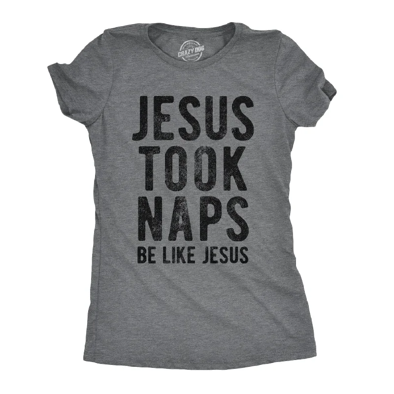 Jesus Took Naps Women's T Shirt-- Striped Floral Plaid