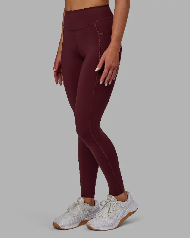 Elite Full Length Legging - Dark Cherry Fashionable Fitted Workout Leggings