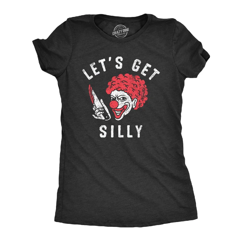 Lets Get Silly Women's T Shirt-- Mesh Blend Leather Blend Suede Blend