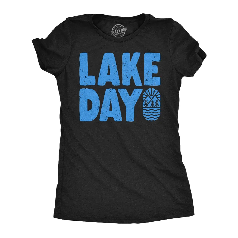 Lake Day Women's T Shirt-- Satin Blend Silk Blend Wool Blend