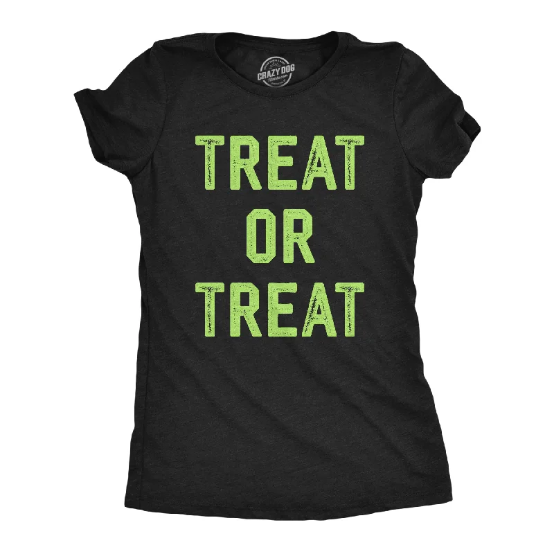 Treat Or Treat Women's T Shirt-- Asymmetrical Pockets Print